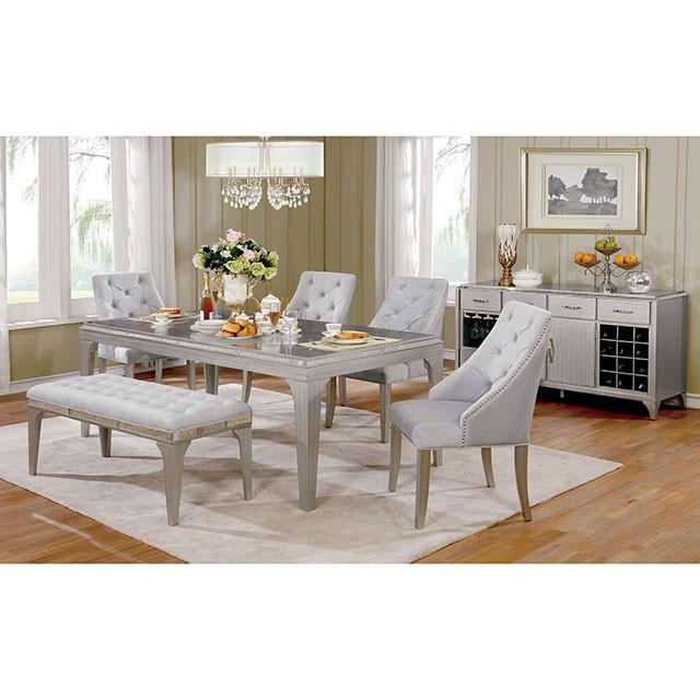DIOCLES Silver/Light Gray Side Chair (2/CTN) - Orlando Furniture Outlet (Casselberry,FL)