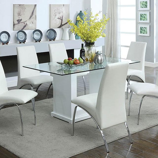 Eva White/Clear Dining Table - Orlando Furniture Outlet (Casselberry,FL)