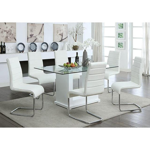 Eva White/Clear Dining Table - Orlando Furniture Outlet (Casselberry,FL)