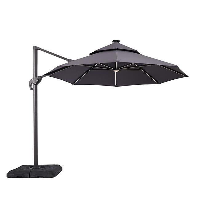 Xico 8 Ft Square Umbrella w/ Double Top w/ LED Light + 37" Large Base - Orlando Furniture Outlet (Casselberry,FL)