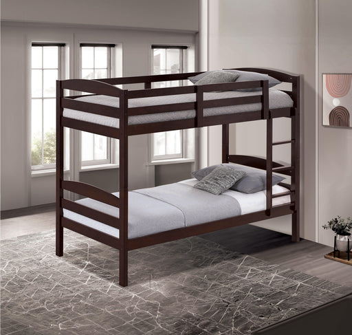 Finsbury Twin Twin Bunk Bed Espresso, Grey & White - Orlando Furniture Outlet (Casselberry,FL)