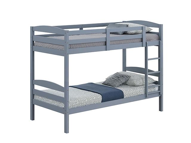Finsbury Twin Twin Bunk Bed Espresso, Grey & White - Orlando Furniture Outlet (Casselberry,FL)