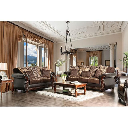 Franklin Dark Brown/Tan Sofa, Dark Brown - Orlando Furniture Outlet (Casselberry,FL)