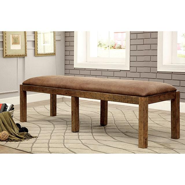 GIANNA Rustic Pine Fabric Bench - Orlando Furniture Outlet (Casselberry,FL)