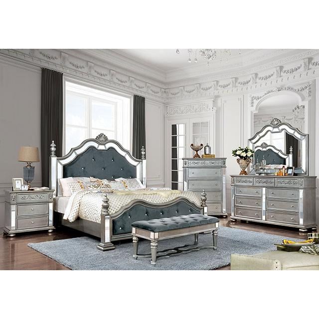 Azha Silver/Gray Cal.King & Queen Bed - Orlando Furniture Outlet (Casselberry,FL)