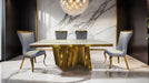 Basilicata 7 Pc Dining Table Set Chrome & Gold 5 - Orlando Furniture Outlet (Casselberry,FL)