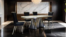 Basilicata 7 Pc Dining Table Set Chrome & Gold 5 - Orlando Furniture Outlet (Casselberry,FL)