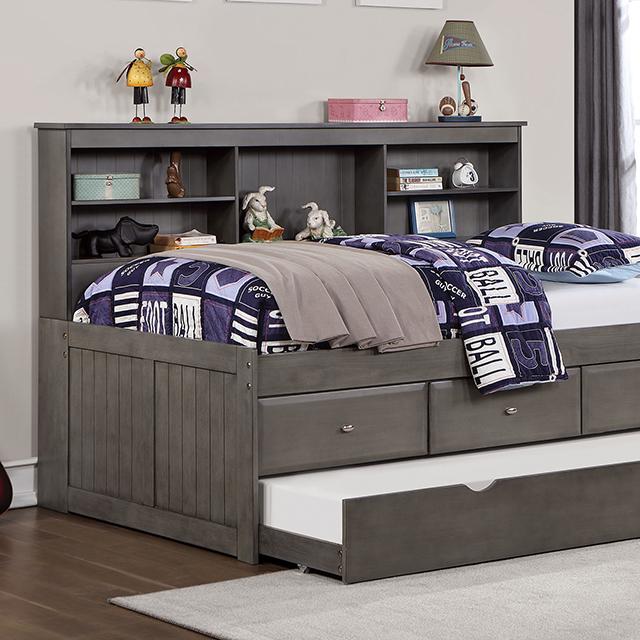 TIBALT Twin DayBed w/ Trundle, Dark Gray - Orlando Furniture Outlet (Casselberry,FL)