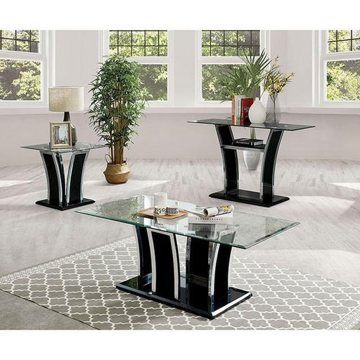 Staten Glossy Black/Chrome End Table - Orlando Furniture Outlet (Casselberry,FL)