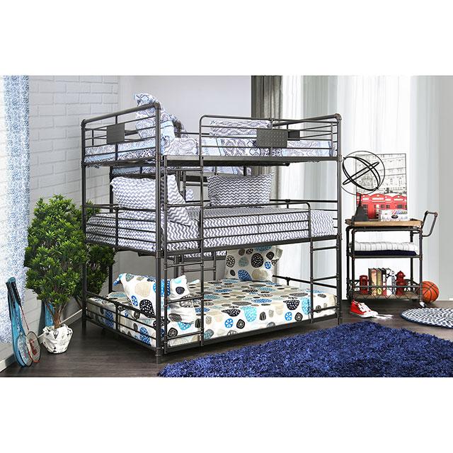 Olga I Antique Black Full/Full Bunk Bed - Orlando Furniture Outlet (Casselberry,FL)