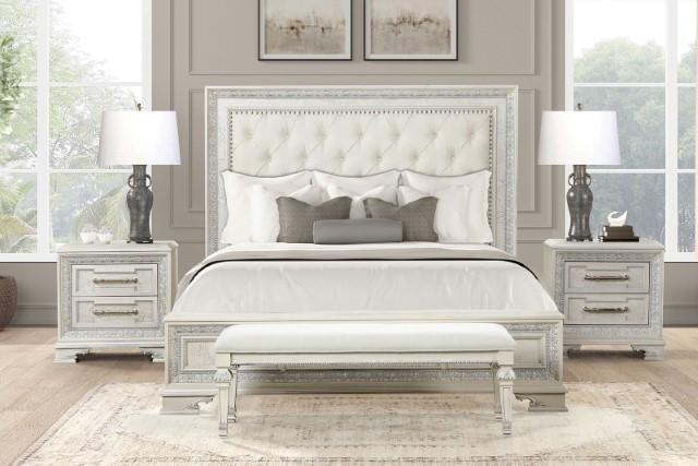 Stella Mia 4 Pc 5 Pc Queen Bedroom Set White - Orlando Furniture Outlet (Casselberry,FL)