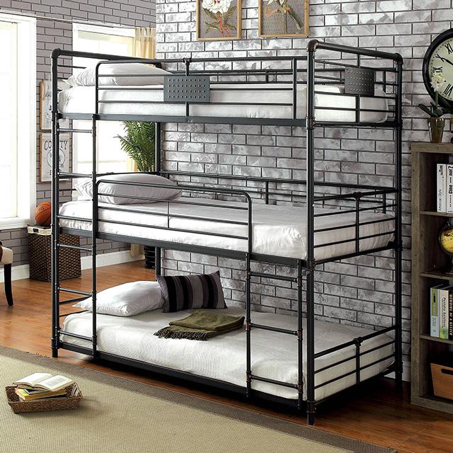 Olga I Antique Black Full/Full Bunk Bed - Orlando Furniture Outlet (Casselberry,FL)