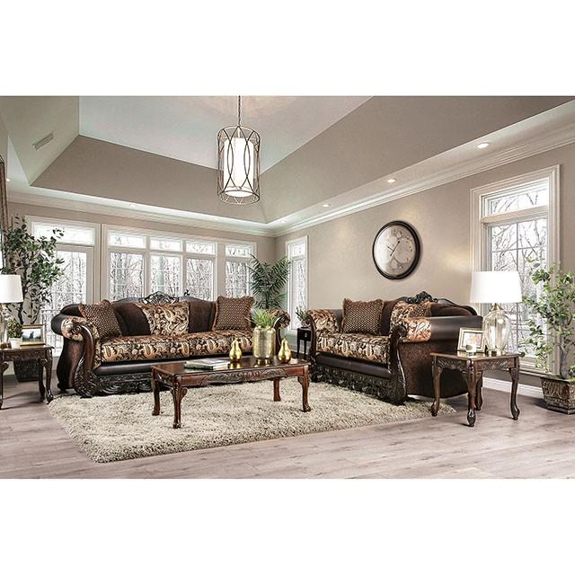 Newdale Brown/Gold Sofa - Orlando Furniture Outlet (Casselberry,FL)