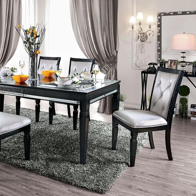 Alena Black/Silver Dining Table - Orlando Furniture Outlet (Casselberry,FL)