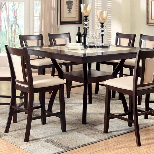 BRENT II Dark Cherry/Ivory Counter Ht. Table w/ Insert - Orlando Furniture Outlet (Casselberry,FL)