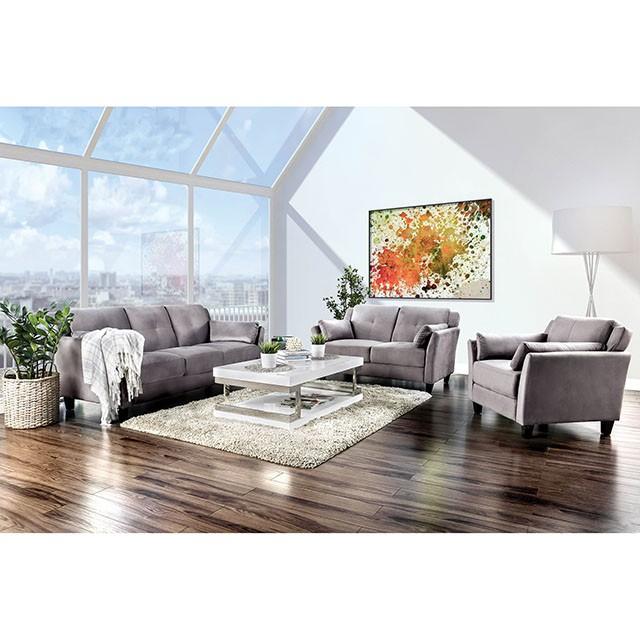 YSABEL Warm Gray Love Seat, Warm Gray (K/D) - Orlando Furniture Outlet (Casselberry,FL)