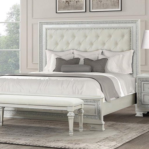 Stella Mia E.King & Queen Bed White & White - Orlando Furniture Outlet (Casselberry,FL)