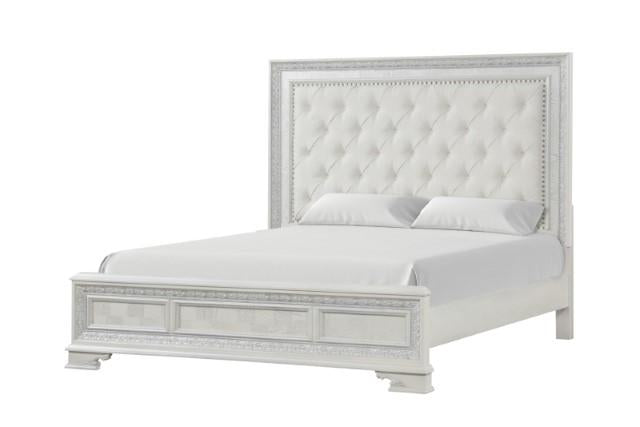 Stella Mia E.King & Queen Bed White & White - Orlando Furniture Outlet (Casselberry,FL)