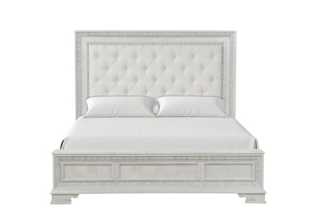 Stella Mia E.King & Queen Bed White & White - Orlando Furniture Outlet (Casselberry,FL)