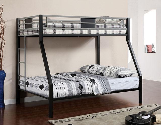 Clifton Silver/Gun Metal Twin/Full Bunk Bed