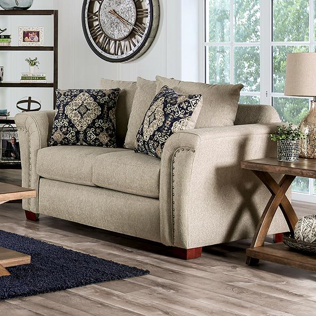 BELSIZE Loveseat, Beige/Navy image