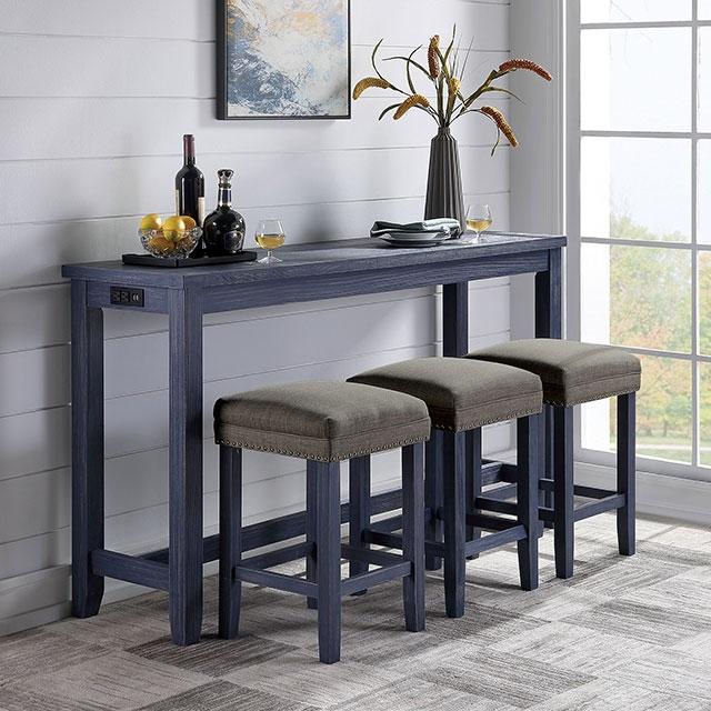 Caerleon 3 & 4 Piece Counter Ht. Set Gray & Blue - Orlando Furniture Outlet (Casselberry,FL)