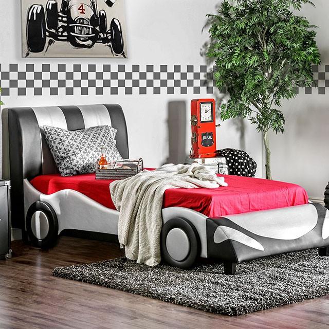 SUPER RACER Silver/Black Full Bed image