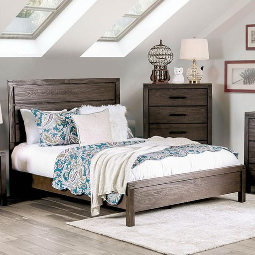 Rexburg Wire-Brushed Rustic Brown E.King & Full Bed - Orlando Furniture Outlet (Casselberry,FL)