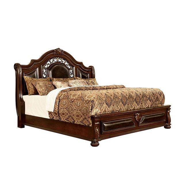 Flandreau Brown Cherry/Espresso Cal.King, E.King & Queen Bed - Orlando Furniture Outlet (Casselberry,FL)
