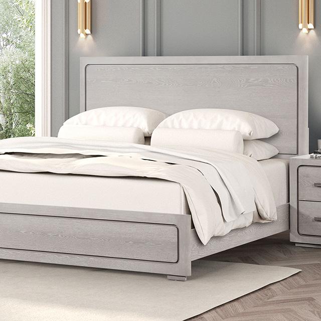 Crowthorne E.King & Queen Bed Grey & White - Orlando Furniture Outlet (Casselberry,FL)