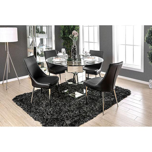 Izzy Silver/Black Side Chair, Black (2/CTN) - Orlando Furniture Outlet (Casselberry,FL)