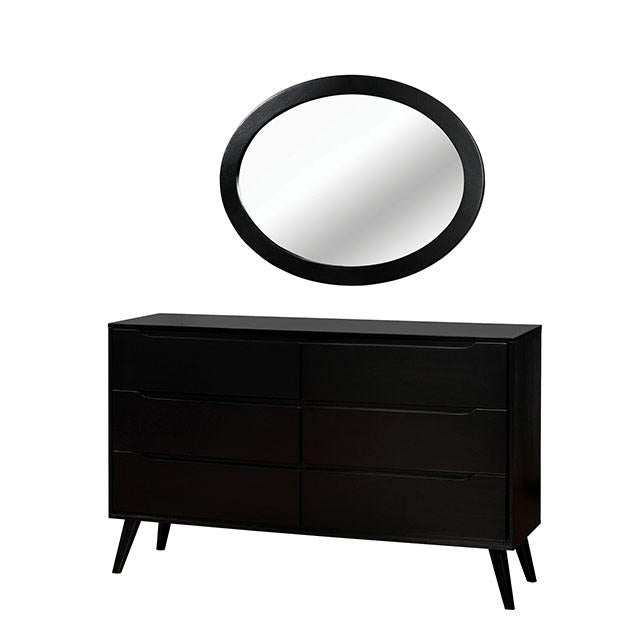 LENNART II Black Oval Mirror - Orlando Furniture Outlet (Casselberry,FL)