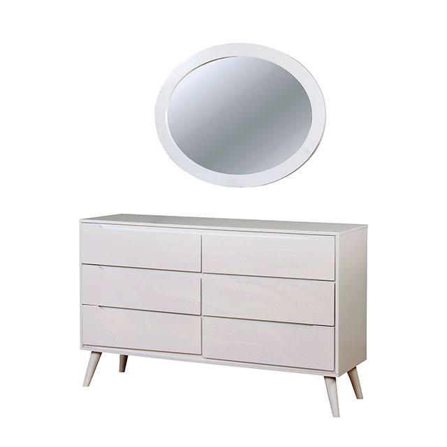 LENNART II White Oval Mirror - Orlando Furniture Outlet (Casselberry,FL)