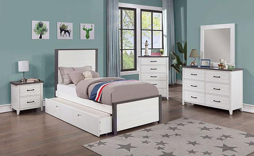 PRIAM Full & Twin Bed, White/Gray, Pink, Chrome, & Yellow - Orlando Furniture Outlet (Casselberry,FL)