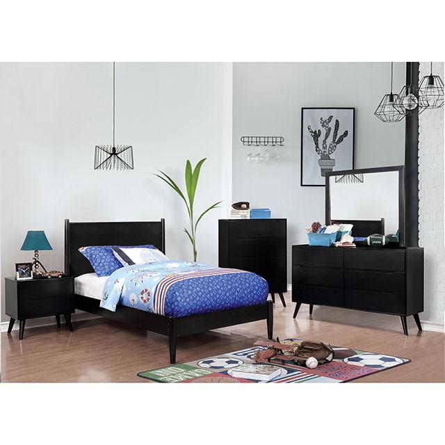 LENNART II Black Night Stand - Orlando Furniture Outlet (Casselberry,FL)