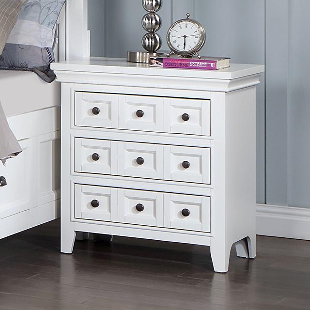 CASTILE Night Stand w/ USB, White image