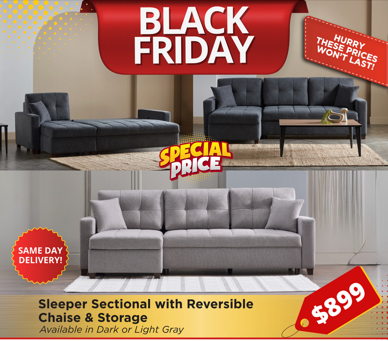 Mocca Sleeper Sectional Sofa