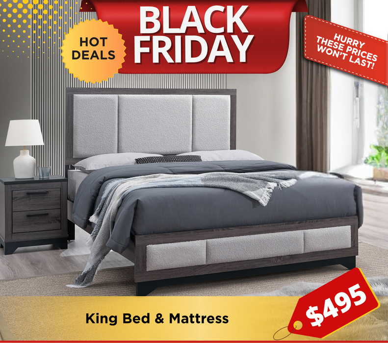 Lucy King Bed with Mattress