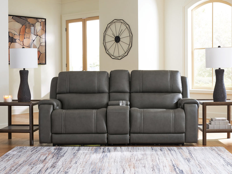 5Z - Pittson Power Reclining Sectional Loveseat with Console - Orlando Furniture Outlet (Casselberry,FL)