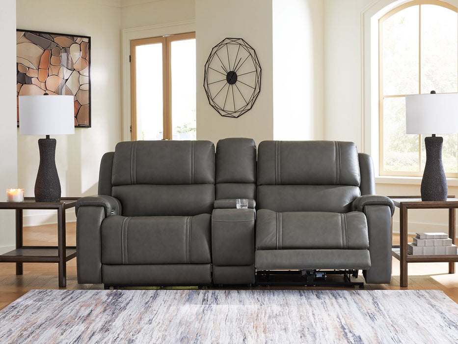 5Z - Pittson Power Reclining Sectional Loveseat with Console - Orlando Furniture Outlet (Casselberry,FL)