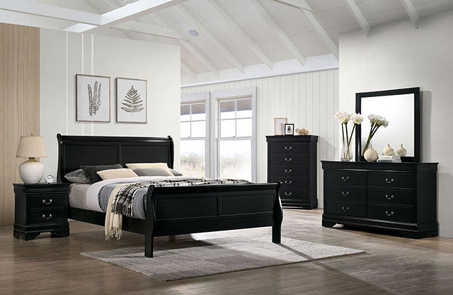 Louis Philippe Full, Twin, Full, & King Bed Black, Grey, Brown & White - Orlando Furniture Outlet (Casselberry,FL)