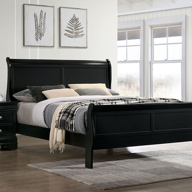 Louis Philippe Full, Twin, Full, & King Bed Black, Grey, Brown & White - Orlando Furniture Outlet (Casselberry,FL)