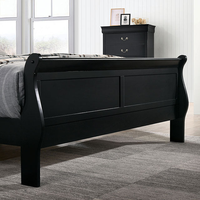 Louis Philippe Full, Twin, Full, & King Bed Black, Grey, Brown & White - Orlando Furniture Outlet (Casselberry,FL)