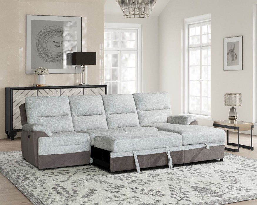 3-Piece Sectional with Pull Out Bed and USB - Orlando Furniture Outlet (Casselberry,FL)