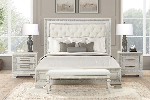 Stella Mia E.King & Queen Bed White & White - Orlando Furniture Outlet (Casselberry,FL)