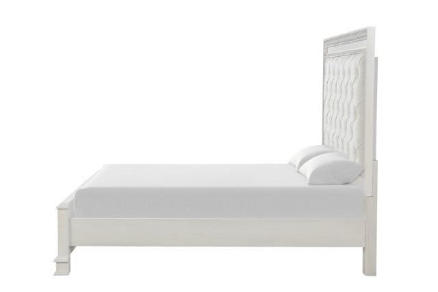 Stella Mia E.King & Queen Bed White & White - Orlando Furniture Outlet (Casselberry,FL)