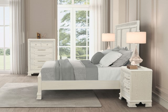 Stella Mia E.King & Queen Bed White & White - Orlando Furniture Outlet (Casselberry,FL)