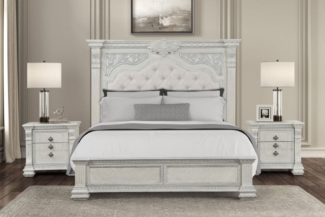 Promenade E.King & Queen Bed Brown & White - Orlando Furniture Outlet (Casselberry,FL)