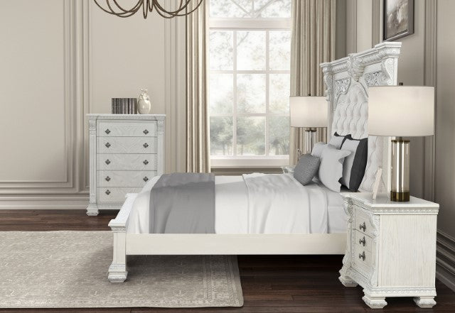 Promenade E.King & Queen Bed Brown & White - Orlando Furniture Outlet (Casselberry,FL)