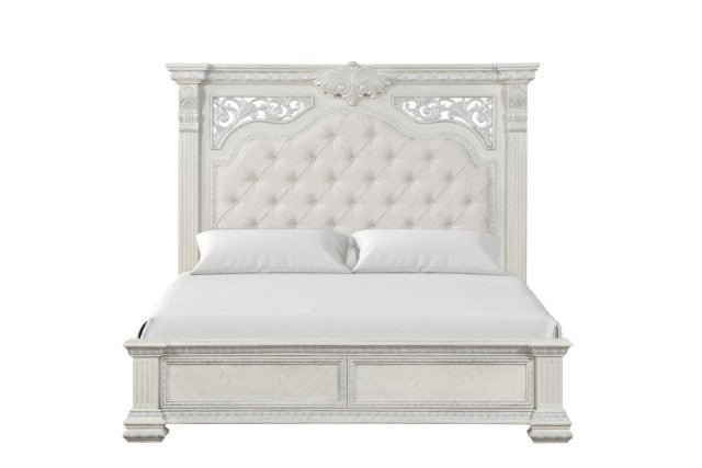 Promenade E.King & Queen Bed Brown & White - Orlando Furniture Outlet (Casselberry,FL)
